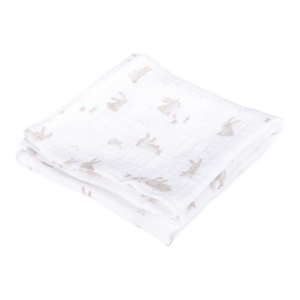 LITTLE DUTCH Swaddle doek hydrofiel 120 x 120 Baby Bunny