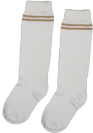 Knee socks LUREX stripe off white