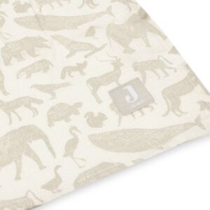 JOLLEIN - Hydrofiele Doek Large 115x115cm Animals Nougat (2pack)